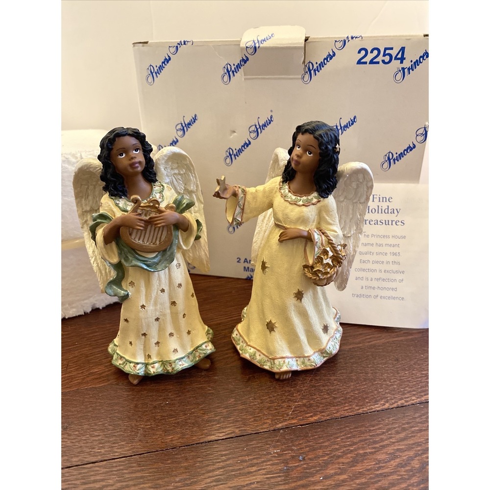 Princess House 2254‎ 2 Angel Figurines Angels, Set of 2 Christmas Hostess Reward